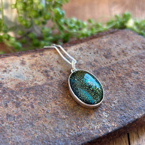 Dichroic Glass Necklace—Green