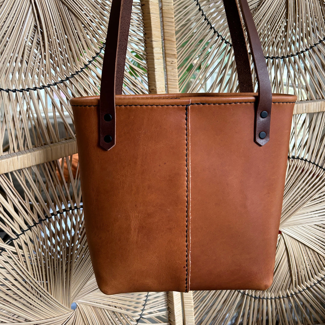 Small Brown Leather Shoulder Bag, ready-to-ship