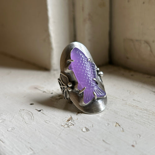 Purple Swedish Fish Saddle Ring, US 6