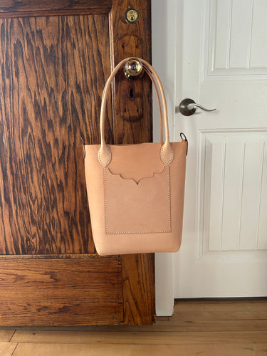 Veg Tan Leather Tote, ready-to-ship