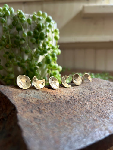 Brass Moonscapes Post Earrings