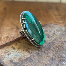 Malachite and Sterling Silver Ring, US 7.5