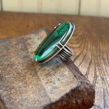 Malachite and Sterling Silver Ring, US 7.5