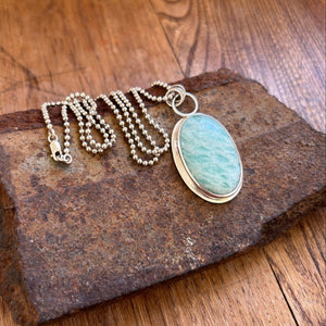 Oval Amazonite Necklace, ready-to-ship