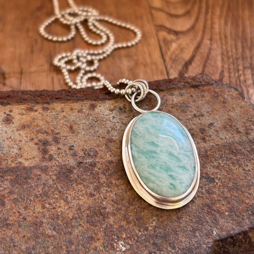 Oval Amazonite Necklace, ready-to-ship