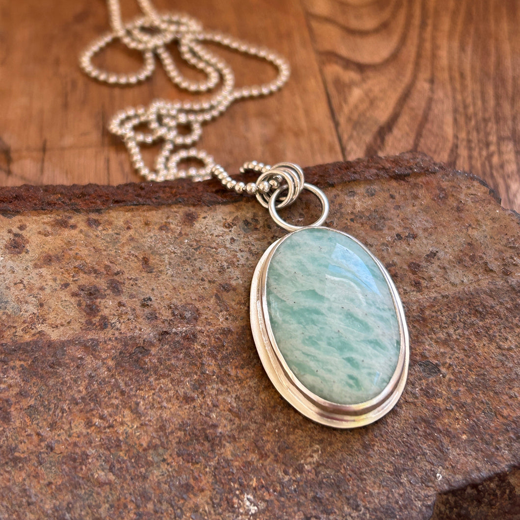 Oval Amazonite Necklace, ready-to-ship