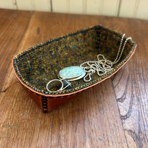 Rectangle Leather Trinket Dish