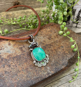 Efflorescence Necklace, Chrysoprase and Succulent , ready-to-ship
