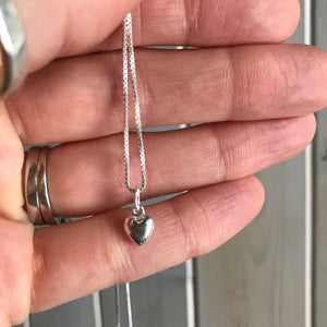 Heart Charm Necklace, Sterling Silver