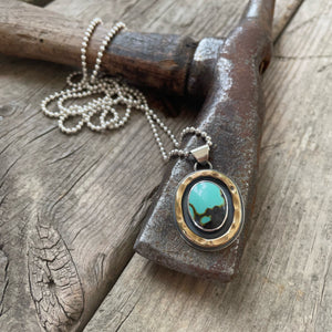 Turquoise and Brass Necklace