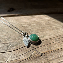 Chrysoprase and Leaf Charm Necklace, ready-to-ship