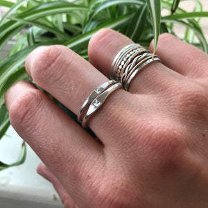 Stamped Stacking Ring, 14g