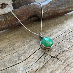 Chrysoprase Gemstone Charm Necklace, ready-to-ship
