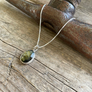 Labradorite Gemstone Charm Necklace II, ready-to-ship