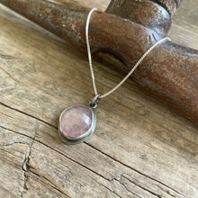 Pale Pink Sapphire Gemstone Charm Necklace, ready-to-ship