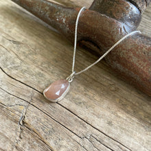 Peach Moonstone Gemstone Charm Necklace, ready-to-ship