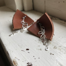 Cascading Grow Earrings with Salvaged Leather, ready-to-ship