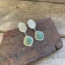 Green Sapphire Starburst Earrings, ready-to-ship