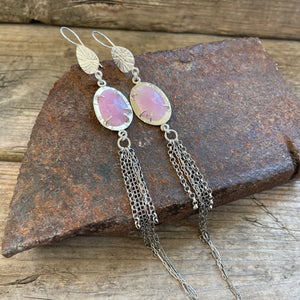Pink Sapphire Starburst Earrings, ready-to-ship