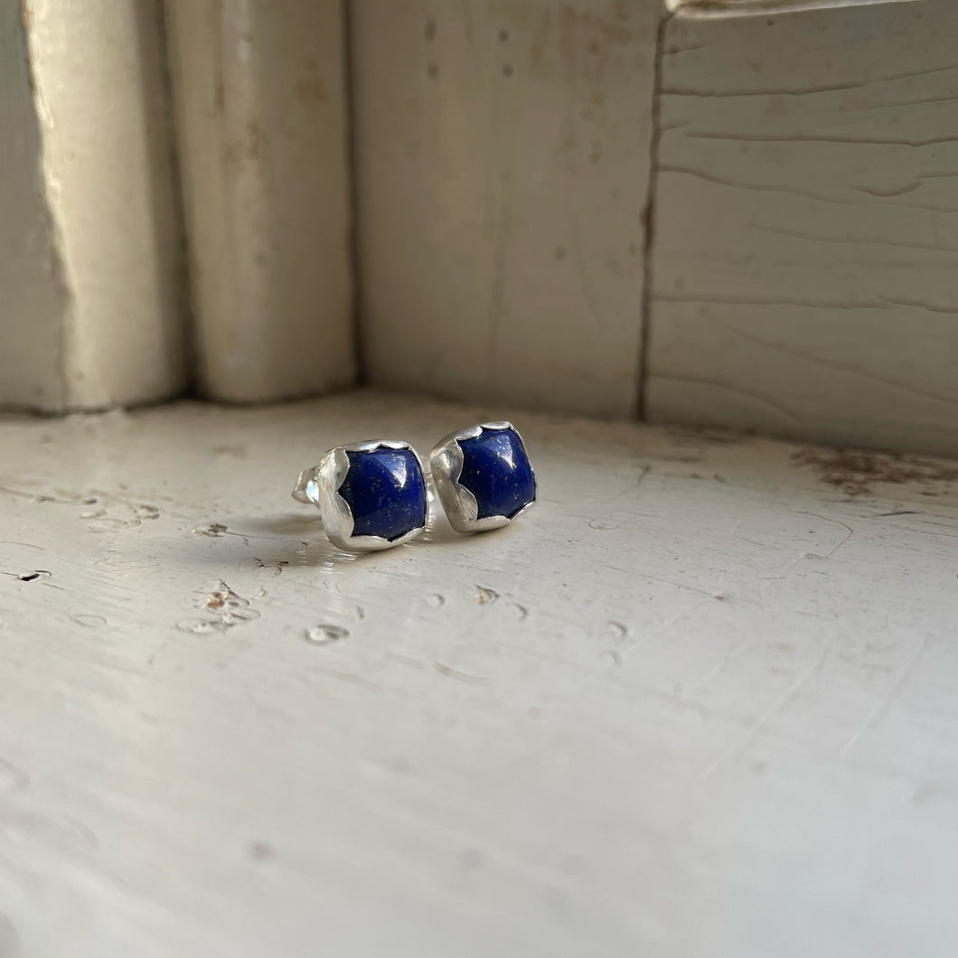 Square Lapis Post Earrings
