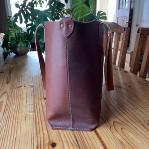 Gingerbread Horween Leather Over-Sized Tote Bag, ready-to-ship