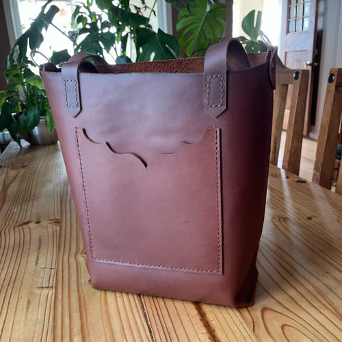 Gingerbread Horween Leather Tote Bag, ready-to-ship