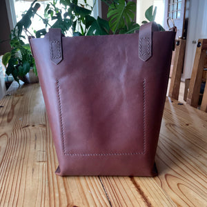 Gingerbread Horween Leather Tote Bag, ready-to-ship