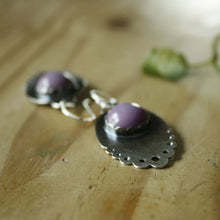 Purple Lacey Earrings—Sterling Silver and Round Purple Mystery Stone Earrings—Ready-to-Ship