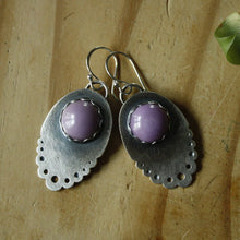 Purple Lacey Earrings—Sterling Silver and Round Purple Mystery Stone Earrings—Ready-to-Ship