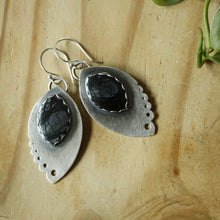 Black Lacey Earrings—Sterling Silver and Marquise Black and Grey Picasso Jasper Earrings—Ready-to-Ship