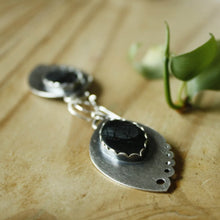 Black Lacey Earrings—Sterling Silver and Marquise Black and Grey Picasso Jasper Earrings—Ready-to-Ship