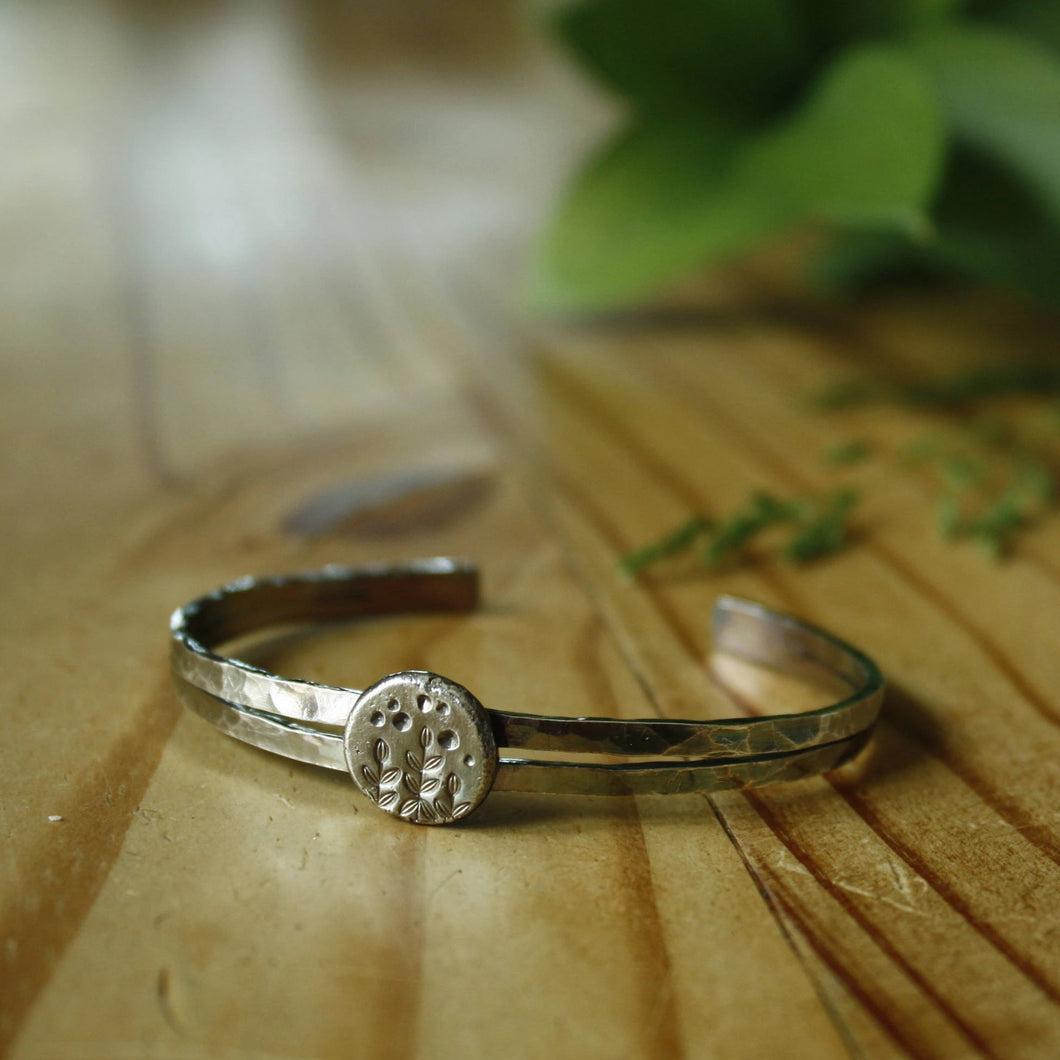 Stamped Sterling Grow Cuff—A Recycled Sterling Silver Stamped Ingot Cuff—Ready-to-Ship