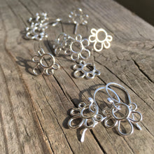 Silver Flower Earrings—Efflorescence Earrings—Small Handmade Flower Earrings—You Choose Post or French Hooks—Ready-to-Ship