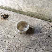 Silver Floral Ring—US 7.25—Wide Silver Efflorescence Band I—Silver Flower Petals on a Wide Silver Ring—Ready-to-Ship