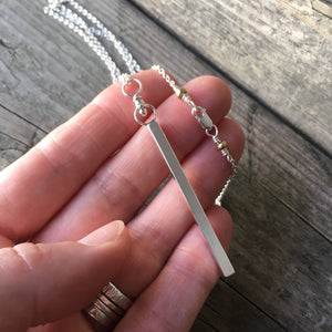 Silver Bar Necklace—Kinetic Pendant—Meditation Jewellery—Ready-to-Ship