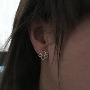 Silver Flower Earrings—Efflorescence Earrings—Small Handmade Flower Earrings—You Choose Post or French Hooks—Ready-to-Ship