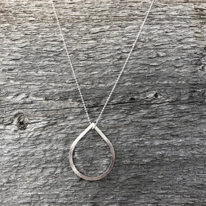Silver Teardrop Pendant—Heavy Squared Wire Teardrop—Ready-to-Ship
