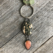 Ocean Jasper and Opal Pendant—Ocean Jasper and Opal Sterling Silver Necklace—Prehnite and Moss Agate Wire Wrapped Necklace—Ready-to-Ship