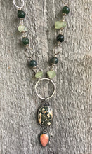 Ocean Jasper and Opal Pendant—Ocean Jasper and Opal Sterling Silver Necklace—Prehnite and Moss Agate Wire Wrapped Necklace—Ready-to-Ship