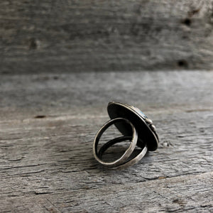 Lapis Statement Ring—US 8—Sterling Silver Oval Lapis Lazuli Statement Ring—Denim Blue Ring—Ready-to-Ship
