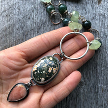 Ocean Jasper and Opal Pendant—Ocean Jasper and Opal Sterling Silver Necklace—Prehnite and Moss Agate Wire Wrapped Necklace—Ready-to-Ship