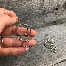 Silver Cascading Circle Earrings—Interlocking Sterling Silver Circles—Post or French Hook, You Choose—Ready-to-Ship