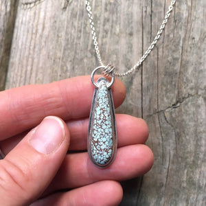 Hubei Turquoise Necklace—Simple Sterling Silver Pendant Necklaces—Hubei Pendant I—Ready-to-Ship