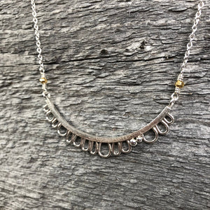 Silver Floral Necklace—Efflorescence Necklace—Short Chain, 16 Inches—Ready-to-Ship