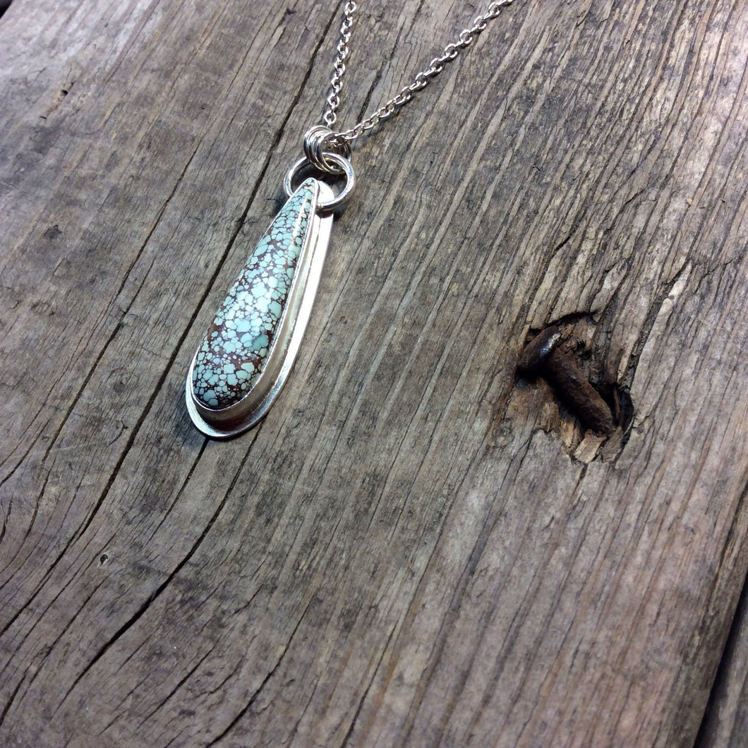 Hubei Turquoise Necklace—Simple Sterling Silver Pendant Necklaces—Hubei Pendant I—Ready-to-Ship
