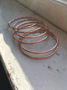 Raw Copper Bangles—You Choose Your Stack and Size—Hammered or Smooth—Made-to-Order