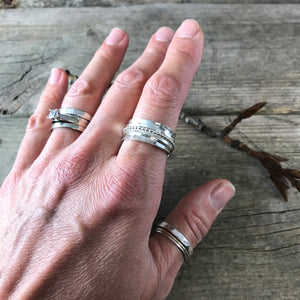 Sterling Silver Spinner Ring—US 9—Silver Meditation Ring—Fidget Ring—Ready-to-Ship