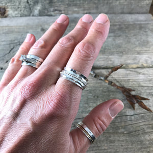 Sterling Silver Spinner Ring—US 10—Silver Meditation Ring—Fidget Ring—Ready-to-Ship