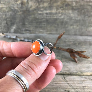 Vintage Glass Ring—Orange Glass Ring—Ready-to-Ship