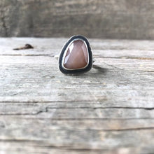 Peach Moonstone Ring—US 7.5—Sterling Silver Rosecut Peach Moonstone Ring—Ready-to-Ship